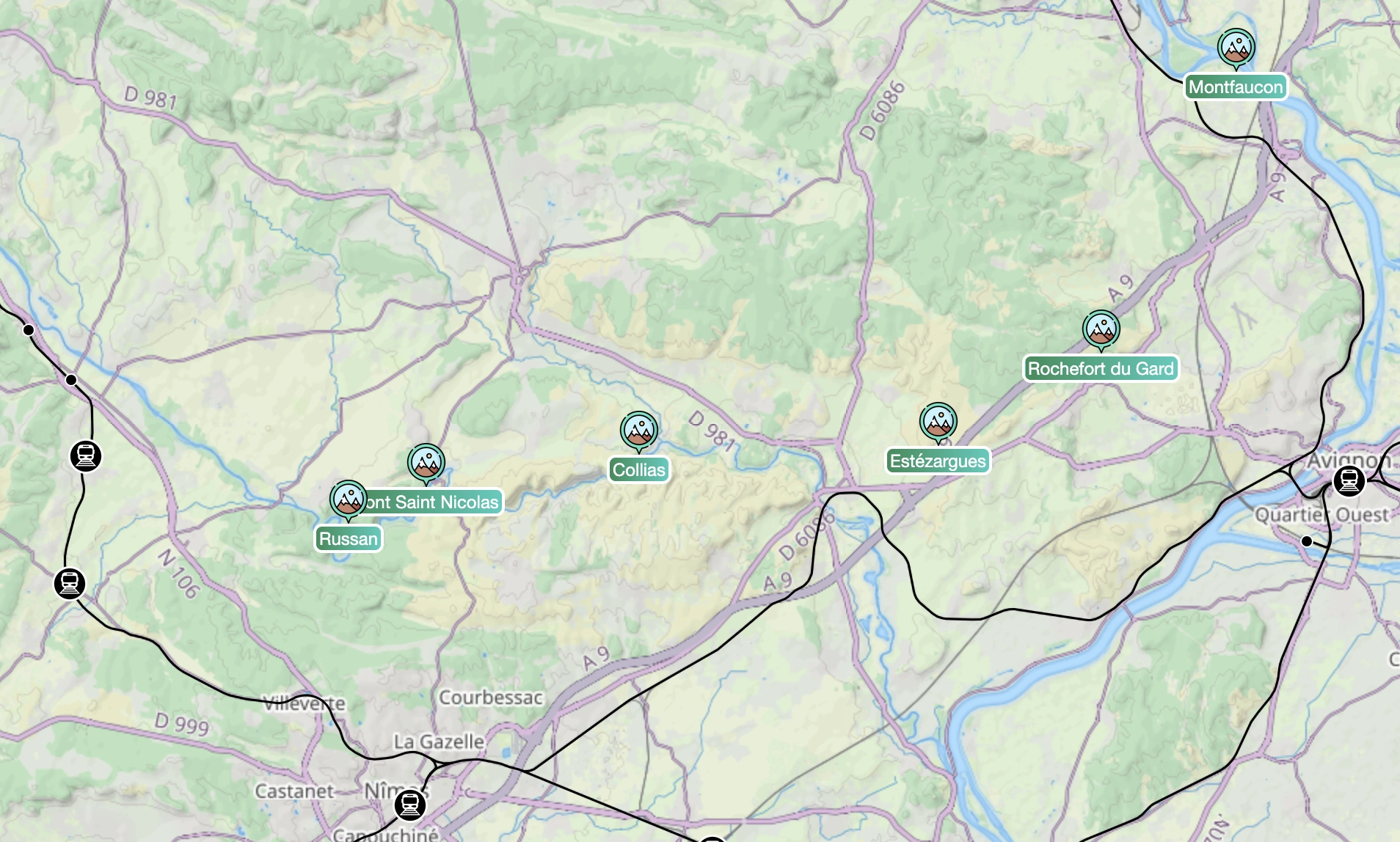 Aperçu des nouvelles falaises de la région Gard