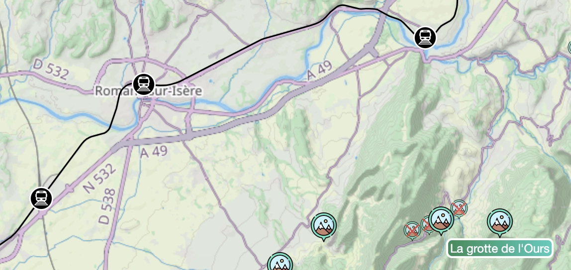 Aperçu des nouvelles falaises de la région Royans