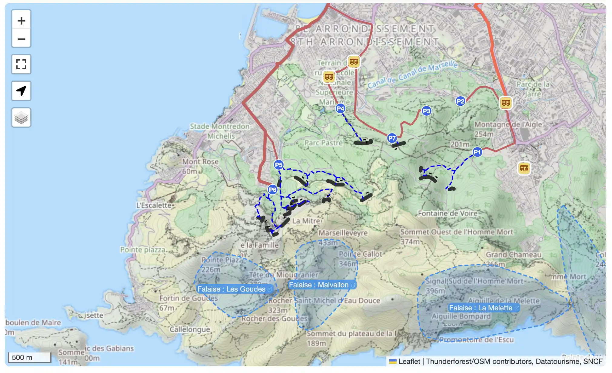 Accès en bus aux Calanques