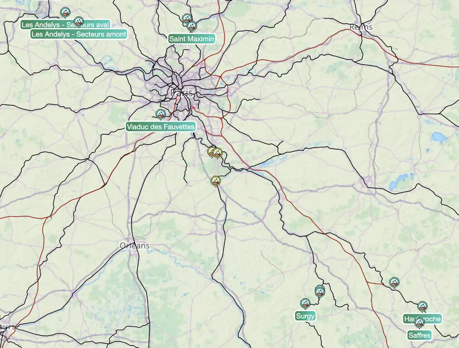 Aperçu des nouvelles falaises de la région Autour de Paris