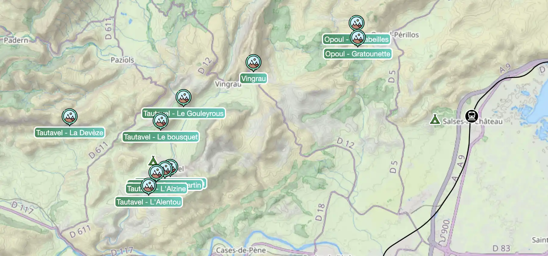 Aperçu des nouvelles falaises de la région Pyrénées Orientales